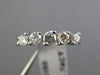 ESTATE .74CT DIAMOND 14KT WHITE GOLD 3D 5 STONE WEDDING ANNIVERSARY RING #15083