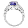 ESTATE WIDE 5.61CT DIAMOND & AAA TANZANITE 18KT WHITE GOLD 3D ENGAGEMENT RING