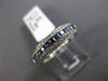 ESTATE .76CT DIAMOND & AAA SAPPHIRE 14K WHITE GOLD 3D INVISIBLE ANNIVERSARY RING