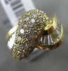 ESTATE WIDE .90CT ROUND & BAGUETTE DIAMOND 14KT YELLOW GOLD 3D CHANNEL PAVE RING