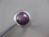 ESTATE PURPLE CABACHON STAR SAPPHIRE 14KT WHITE GOLD SOLID MENS RING 15mm #7887