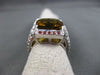 ESTATE MASSIVE 3.0CTW DIAMOND SAPPHIRE & QUARTZ 14KT WHITE GOLD ENGAGEMENT RING