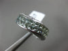 ESTATE WIDE 2.72CT DIAMOND & AAA GREEN AMETHYST 14K WHITE GOLD 3D X RAINBOW RING