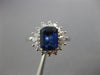 ESTATE WIDE 2.21CT DIAMOND & AAA SAPPHIRE PLATINUM FLOWER ENGAGEMENT RING #26327