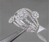 ANTIQUE WIDE FLOWER 1.59CT DIAMOND 18KT WHITE GOLD RING