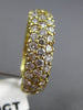ANTIQUE WIDE 3.50CT DIAMOND 18KT YELLOW GOLD MULTI ROW ETERNITY PAVE RING #19289