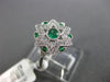 ESTATE .38CT DIAMOND & AAA EMERALD 18KT WHITE GOLD 3D STAR OF DAVID BEZEL RING