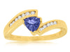 ESTATE .64CT DIAMOND & AAA TANZANITE 14K YELLOW GOLD CRISS CROSS ENGAGEMENT RING