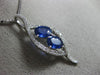 LARGE 1.6CT DIAMOND & AAA SAPPHIRE 14K WHITE GOLD LEAF INFINITY FLOATING PENDANT