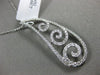 ESTATE LARGE .66CT DIAMOND 18KT WHITE GOLD GRADUATING FLEUR DE LIS WAVE PENDANT