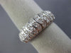 ESTATE WIDE 1.1CT DIAMOND 14K WHITE GOLD MULTI ROW WAVE WEDDING ANNIVERSARY RING