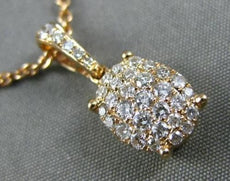 ESTATE .40CT DIAMOND 18KT ROSE GOLD 3D CLASSIC PAVE OVAL FUN FLOATING PENDANT