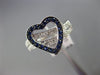 ESTATE 1.31CT DIAMOND & SAPPHIRE 14KT WHITE GOLD 3D HEART LOVE VALENTINES RING