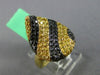 ESTATE 1.58CT DIAMOND & YELLOW SAPPHIRE 18KT BLACK & YELLOW GOLD PEAR SWIRL RING