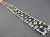 ESTATE LARGE & WIDE 10.36CT MULTI COLOR DIAMOND 18KT 2 TONE GOLD TENNIS BRACELET