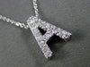 ESTATE .24CT DIAMOND 14KT WHITE GOLD 3D " A " INITIAL FLOATING PENDANT #20372