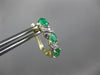 ESTATE 1.07CT DIAMOND & AAA COLOMBIAN EMERALD 14K YELLOW GOLD 3D X LOVE EARRINGS
