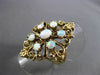 ANTIQUE EXTRA LARGE 1.40CT AAA OPAL 14KT YELLOW GOLD FILIGREE FUN RING #22962
