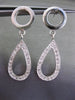 ESTATE .46CT DIAMOND 14KT WHITE GOLD MATTE & SHINY CIRCLE & PEAR SHAPE EARRINGS