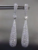 ESTATE LARGE 1.74CT DIAMOND 14KT WHITE GOLD 3D TEAR DROP ETOILE HANGING EARRINGS