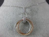 ESTATE 1.0CT DIAMOND 14KT TRI COLOR GOLD 3D CIRCLE OF LIFE OVERLAPPING PENDANT