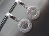 ESTATE .92CT DIAMOND 14K WHITE GOLD 3D CIRCLE OF LIFE MULTI ROW HANGING EARRINGS