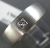 ESTATE WIDE .18CT PRINCESS CUT DIAMOND 14K WHITE GOLD SOLITAIRE MEN'S RING #2438