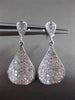 ESTATE LARGE .74CT ROUND DIAMOND 14K WHITE GOLD 3D PEAR FLOATING DROP EARRINGS