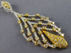 ESTATE EXTRA LARGE 1.72CT WHITE & FANCY YELLOW DIAMOND 18KT 2 TONE GOLD PENDANT