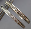 ESTATE .50CT ROUND CUT DIAMOND 14KT WHITE GOLD 3D CLASSIC HOOP EARRINGS #1439