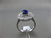 ESTATE 2.35CT DIAMOND & SAPPHIRE 18KT WHITE GOLD 3D DOUBLE HALO ENGAGEMENT RING