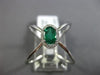 LARGE .56CT DIAMOND & AAA COLOMBIAN EMERALD 14K WHITE GOLD HALO CRISS CROSS RING