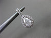 ESTATE .66CT DIAMOND 14KT WHITE GOLD CLUSTER PEAR HALO FILIGREE FLOATING PENDANT