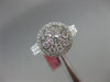 ESTATE WIDE .85CT DIAMOND 18KT WHITE GOLD CLUSTER FILIGREE HALO FLOWER LOVE RING