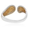 LARGE 16.42CT MULTI COLOR DIAMOND 18KT 2 TONE GOLD FLEXIBLE LOVE BANGLE BRACELET