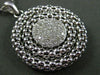 ESTATE LARGE .50CT DIAMOND 18KT WHITE GOLD 3D CLUSTER CIRCULAR MESH PENDANT