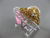 ESTATE MASSIVE 3.43CT WHITE & INTENSE YELLOW DIAMOND 18KT GOLD HEART LOVE RING