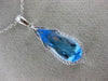 ESTATE LARGE 2.81CT DIAMOND & AAA BLUE TOPAZ 14K WHITE GOLD 3D PENDANT #26502