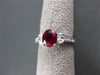 ESTATE 2.17CT DIAMOND & EXTRA FACET RUBY 18KT WHITE GOLD 3 STONE ENGAGEMENT RING