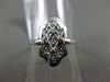 ANTIQUE WIDE .06CT ROUND DIAMOND 14KT WHITE GOLD 3D OPEN FILIGREE OCTAGON RING