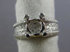 ESTATE LARGE 1.65CT DIAMOND 14K WHITE GOLD 3D CLASSIC SEMI MOUNT ENGAGEMENT RING