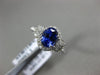 ESTATE 1.66CT DIAMOND & AAA SAPPHIRE 14KT WHITE GOLD OVAL FLOWER ENGAGEMENT RING