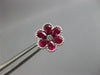 ESTATE LARGE 1.42CT DIAMOND & AAA RUBY 18KT WHITE GOLD 3D FILIGREE STUD EARRINGS