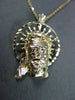 ESTATE LARGE 14KT YELLOW GOLD HANDCRAFTED DIAMOND CUT CHRIST HEAD PENDANT #24855