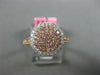 ESTATE .61CT WHITE & PINK DIAMOND 18KT ROSE GOLD CLASSIC CLUSTER OCTAGON RING