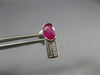 ANTIQUE 1.21CT DIAMOND & AAA RUBY 14KT WHITE GOLD 3D OVAL STUD EARRINGS #16051