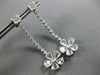 ESTATE LARGE 2.54CT DIAMOND & AAA WHITE SAPPHIRE 18KT WHITE GOLD FLOWER EARRINGS