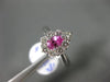 ESTATE 1.08CT DIAMOND & AAA PINK SAPPHIRE 18KT WHITE GOLD HALO ENGAGEMENT RING