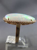 ESTATE EXTRA LARGE 8.53CT DIAMOND & AAA OPAL 14KT ROSE GOLD TEAR DROP HALO RING