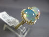LARGE 6.30CT DIAMOND & AAA AUSTRALIAN OPAL 14K YELLOW GOLD OVAL ANNIVERSARY RING